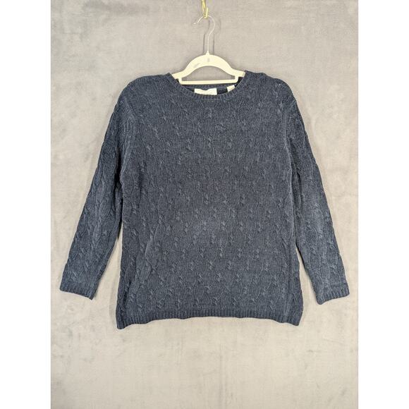 Lord & Taylor Sweaters - Lord & Taylor Sweater Women's Small Indigo Blue Cable Knit Vintage